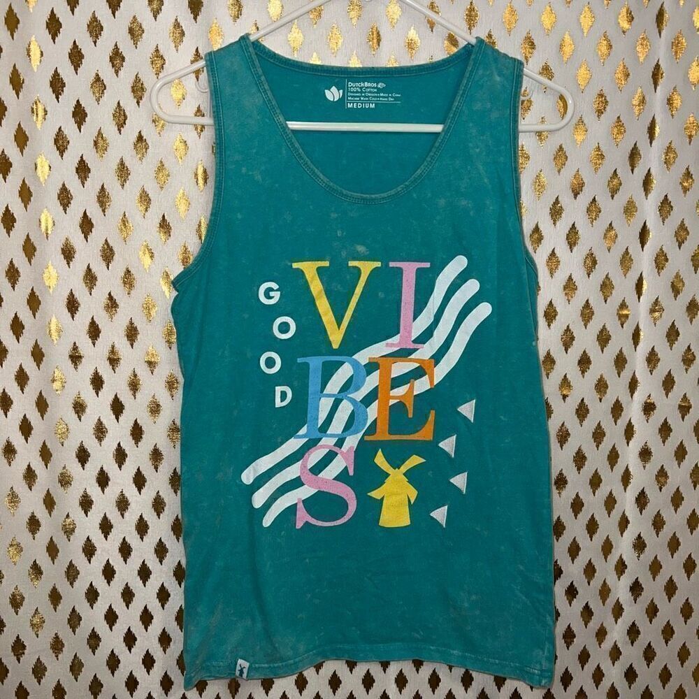 Dutch Bros tank top vibes teal men’s size M